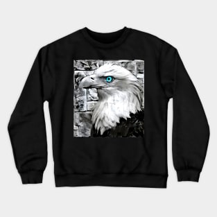 Eagle Black and White Spray Paint Wall Crewneck Sweatshirt